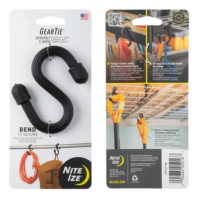 NITE IZE Ohebný háček Nite Ize Gear Tie Bendable S-Hook - černý