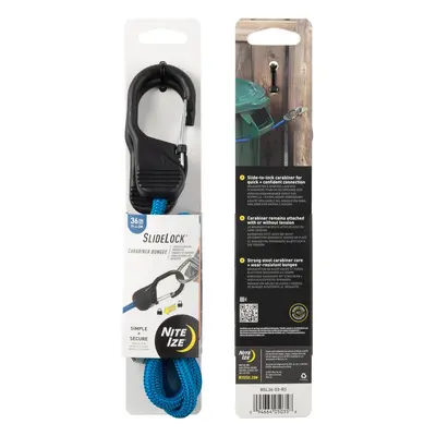 NITE IZE Gumicuk s uzamykací karabinou Nite Ize Slide Lock Carabiner Bunge - modrý