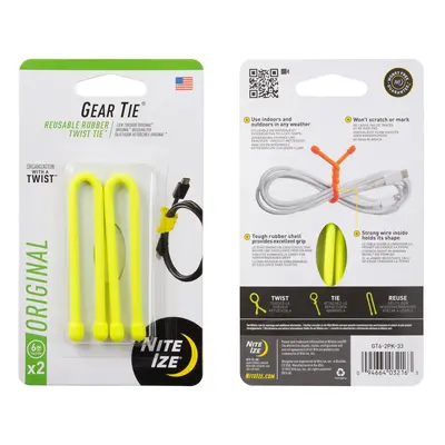 NITE IZE Vázací drát Gear Tie (2ks), žlutá NEON - délka 6"