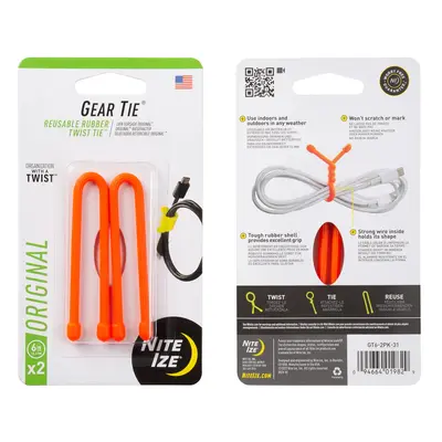 NITE IZE Vázací drát Gear Tie (2ks), oranžový - délka 6"