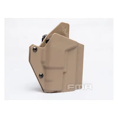 FMA FMA nízké kydexové pouzdro / holster (Glock se svítilnou typu ALPC), pravé - Písková