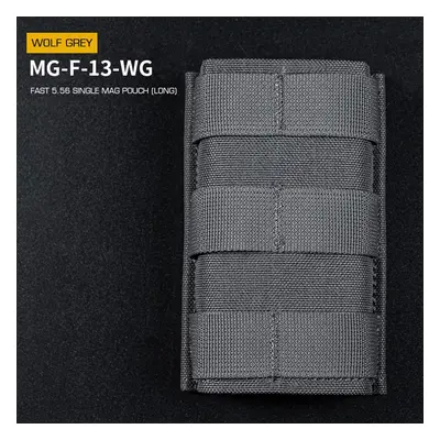 Wosport FAST type Single MOLLE sumka na 5.56 zásobníky M4/M16, dlouhá - šedá