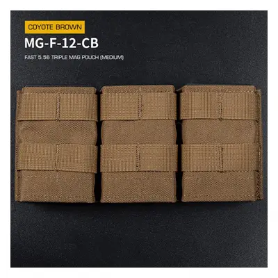 Wosport FAST type Triple MOLLE sumka na 5.56 zásobníky M4/M16, střední - coyote