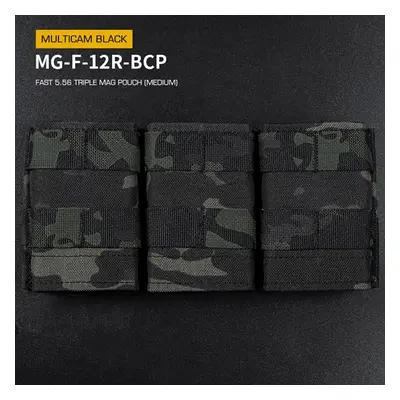 Wosport FAST type Triple MOLLE sumka na 5.56 zásobníky M4/M16, střední - MC Black