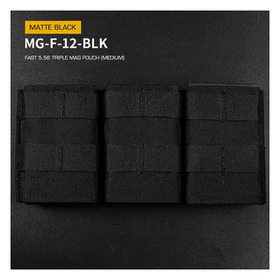 Wosport FAST type Triple MOLLE sumka na 5.56 zásobníky M4/M16, střední - černá