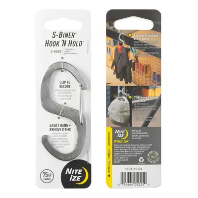 NITE IZE Karabina s háčkem S-Biner® Hook 'N Hold™, velká - Stříbrná