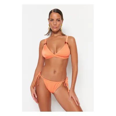 Trendyol Pink Tunnel Textured Regular Leg Bikini Bottom