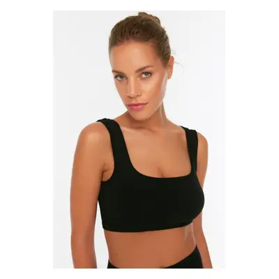 Trendyol Black Seamless/Seamless Lightly Supported/Shaping Knitted Sports Bra