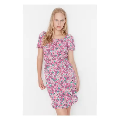 Trendyol Multicolored Woven Back Detail Floral Mini Dress