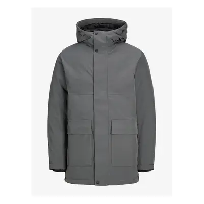 Tmavě šedá pánská zimní parka Jack & Jones Tate - Pánské