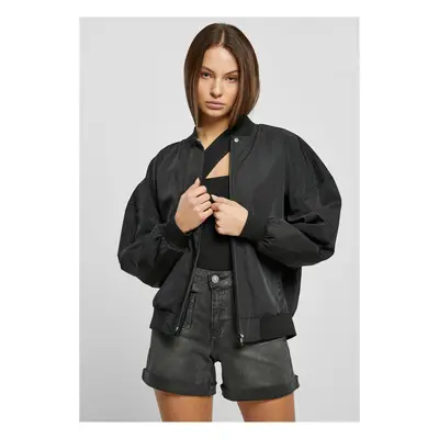 Dámská recyklovaná bunda Oversized Light Bomber Jacket černá