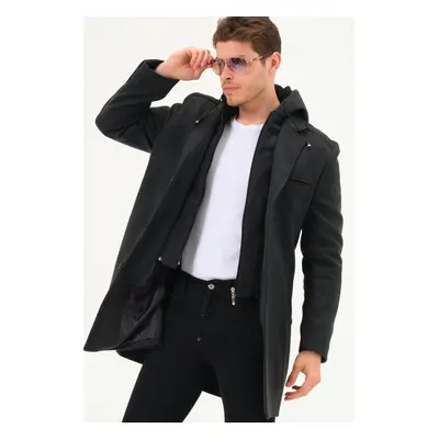 PLT8371 DEWBRRY MEN'S COAT-PLAIN ANTHRACITE