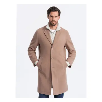 Ombre Men's lightweight single-breasted coat - beige