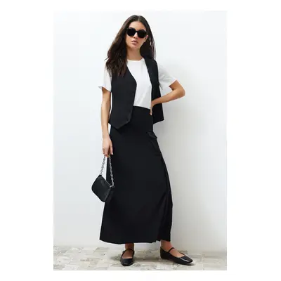 Trendyol Black Woven Fabric Long Pencil Skirt