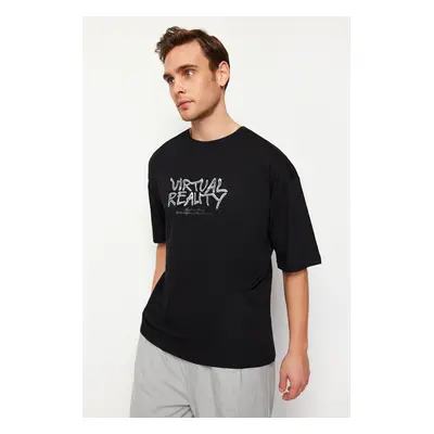 Trendyol Black Oversize/Wide Cut Short Sleeve T-shirt