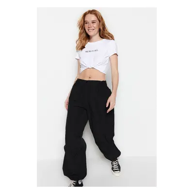 Trendyol Black Jogger Normal Waist Elastic Woven Trousers