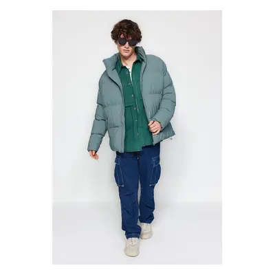 Trendyol Mint Unisex Oversize Fit Stojatý límec Puffer Jacket