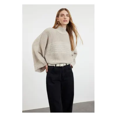 Trendyol Stone Crop Basic Hair Knit Sweater