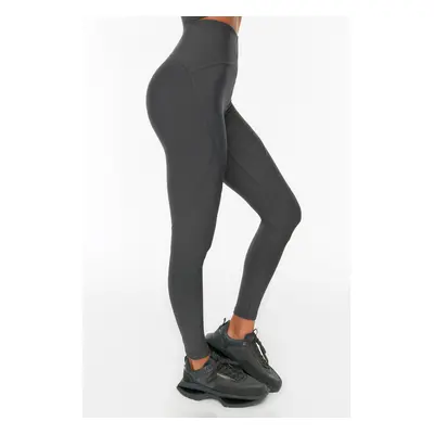 Trendyol Dark Anthracite Compression po celé délce Pletené sportovní punčocháče