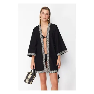 Trendyol Black Mini Woven Kimono & Kaftan