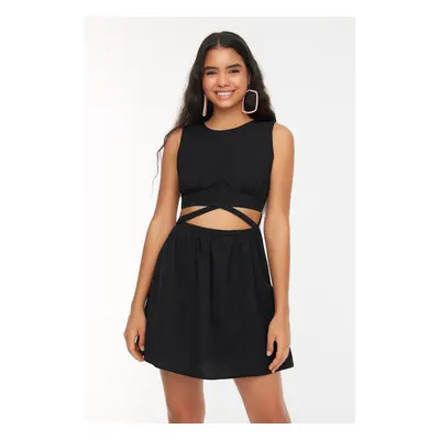 Trendyol Black Cut Out Detailed Super Mini Woven Dress