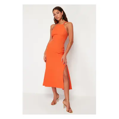 Trendyol Orange Woven Back-Tied Woven Dress