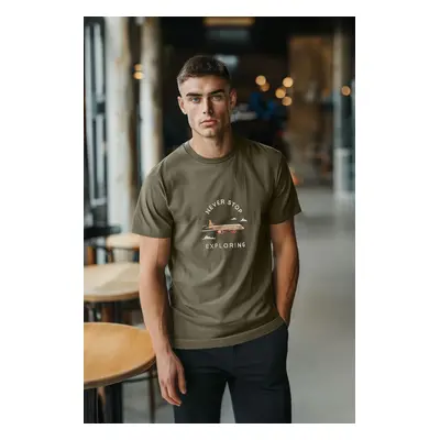 Trendyol Anthracite Oversize/Wide Cut More Sustainable Embroidered 100% Organic Cotton T-shirt