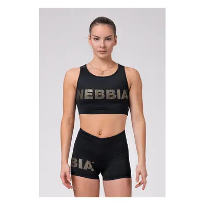 Dámské tričko Nebbia Intense Gold Mesh Mini Top black