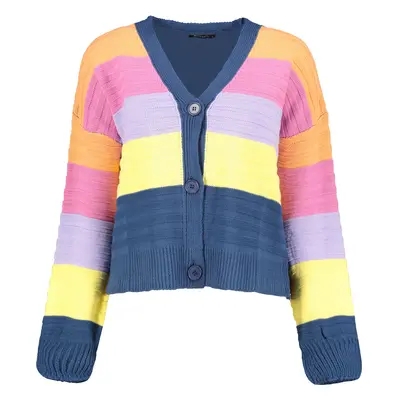 Trendyol Blue Color Block Knitwear Cardigan