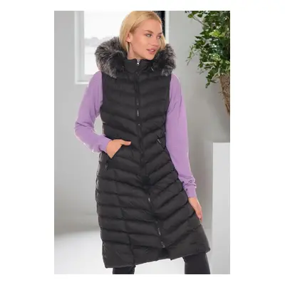 Z6684 DEWBERRY WOMEN'S VEST-LIGHT BLACK