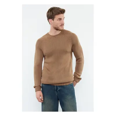 Trendyol Mink Slim Fit Slim Cut Crew Neck Raglan Sleeve Basic Knitwear Sweater