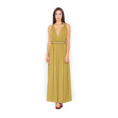 Figl Woman's Dress M483 Light Olive