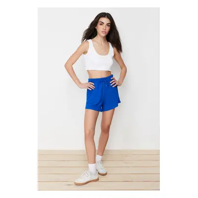 Trendyol Saks Elastic Waist Basic Soft Buttoned Knitted Shorts & Bermuda