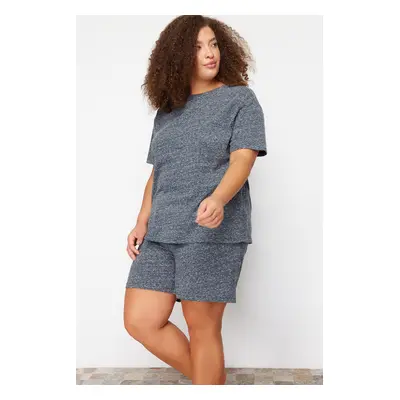 Trendyol Curve Gray Melange Crew Neck Knitted Pajama Set