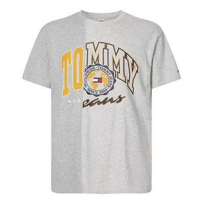 Tommy Jeans T-Shirt - TJM HALF N HALF COLLEGE TEE grey