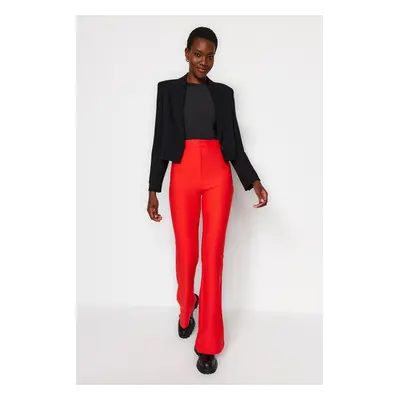 Trendyol Red Spanish Leg Flare Woven Trousers