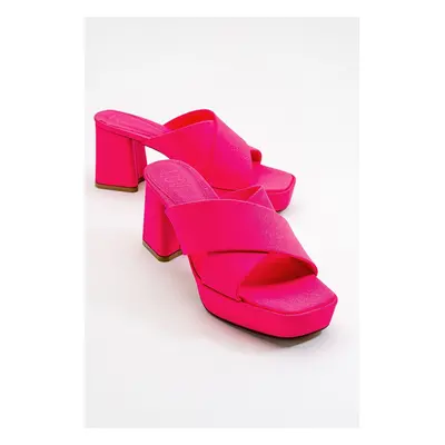 LuviShoes Lowa Fuchsia Women's Heeled Slippers