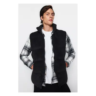 Trendyol Black Men's Regular Fit Winter Velvet Vest