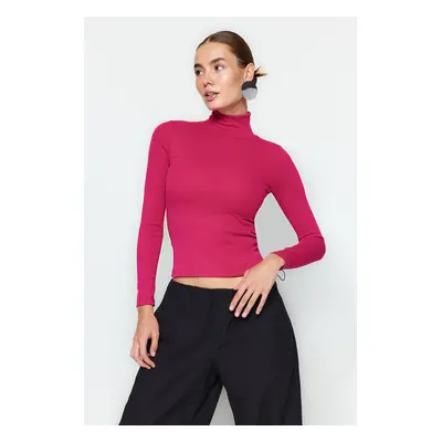 Trendyol Pink Premium Soft Fabric Rolák Vypasovaný/flexibilní pletený Halenka