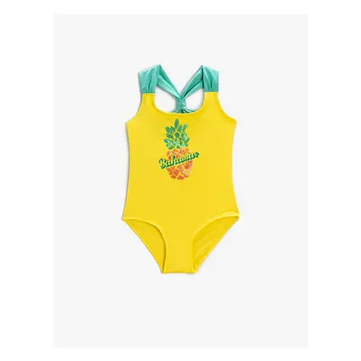 Koton Swimsuit Stamp Detail Pineapple Printed