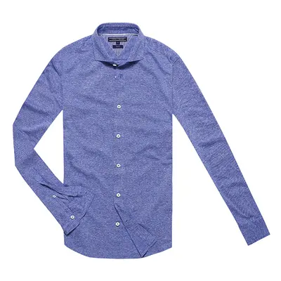 Tommy Hilfiger Shirt - SLUB OXFORD SHIRT POLO L/S SF blue