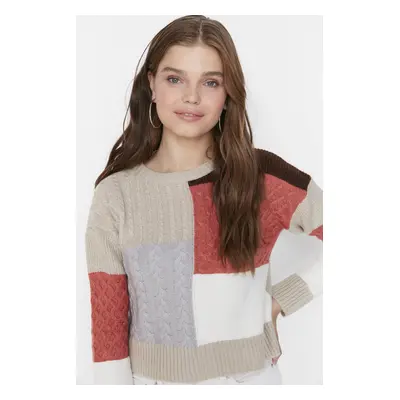 Trendyol Beige Knit Detailed Knitwear Sweater