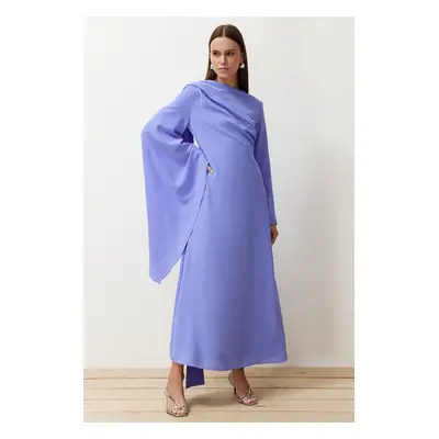 Trendyol Lilac Shawl Detailed Evening Dress