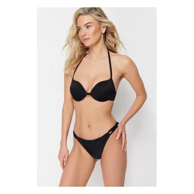 Trendyol Black Cut Out/Winted Brazilian Bikini Bottom