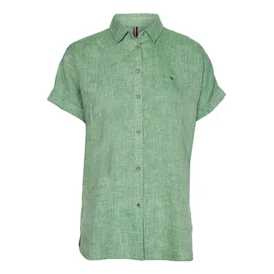 Tommy Hilfiger Shirt - LINEN RELAXED SHIRT SS green