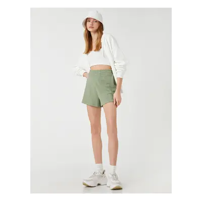 Koton Relaxed-Cut Shorts. The waist is thick, elasticized.