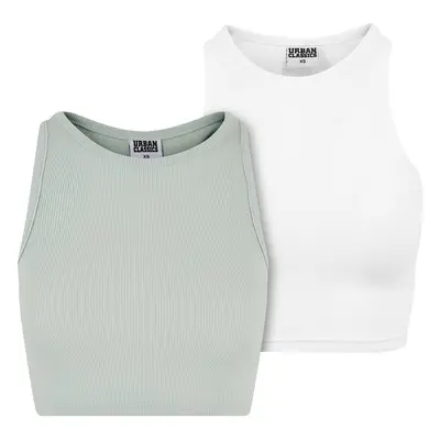 Dámský Cropped Rib Top - Pack mint+bílé