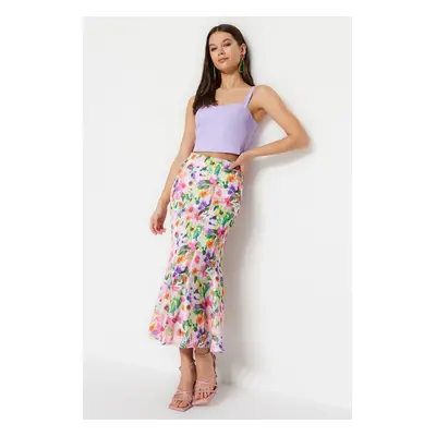 Trendyol Multicolored Floral Patterned Maxi Length Woven Skirt