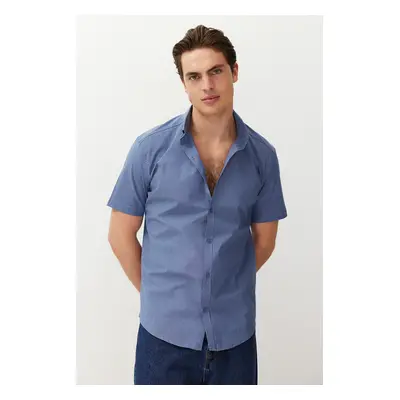 Trendyol Navy Blue Slim Fit Short Sleeve Shirt