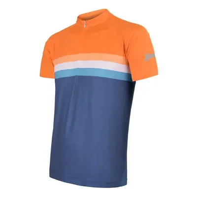 Pánský dres Sensor Cyklo Summer Stripe Blue/Orange